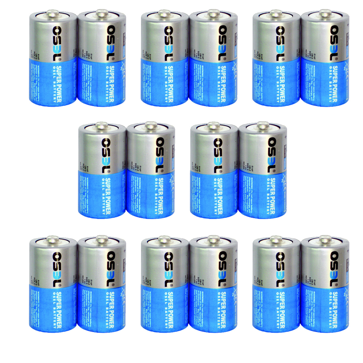 باتری C اوسل سایز متوسط کد 22 بسته 16 عددی